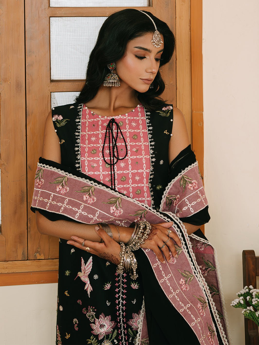 Mahnur | Shanaya Luxury Lawn 25 | Zarina-Brand:Mahnur-Type:Ladies Clothes-Black-Lawn-House of Maryam- Buy in UK, USA