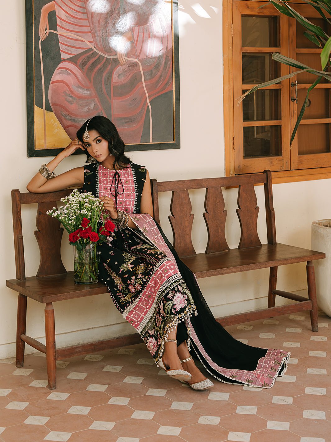 Mahnur | Shanaya Luxury Lawn 25 | Zarina-Brand:Mahnur-Type:Ladies Clothes-Black-Lawn-House of Maryam- Buy in UK, USA
