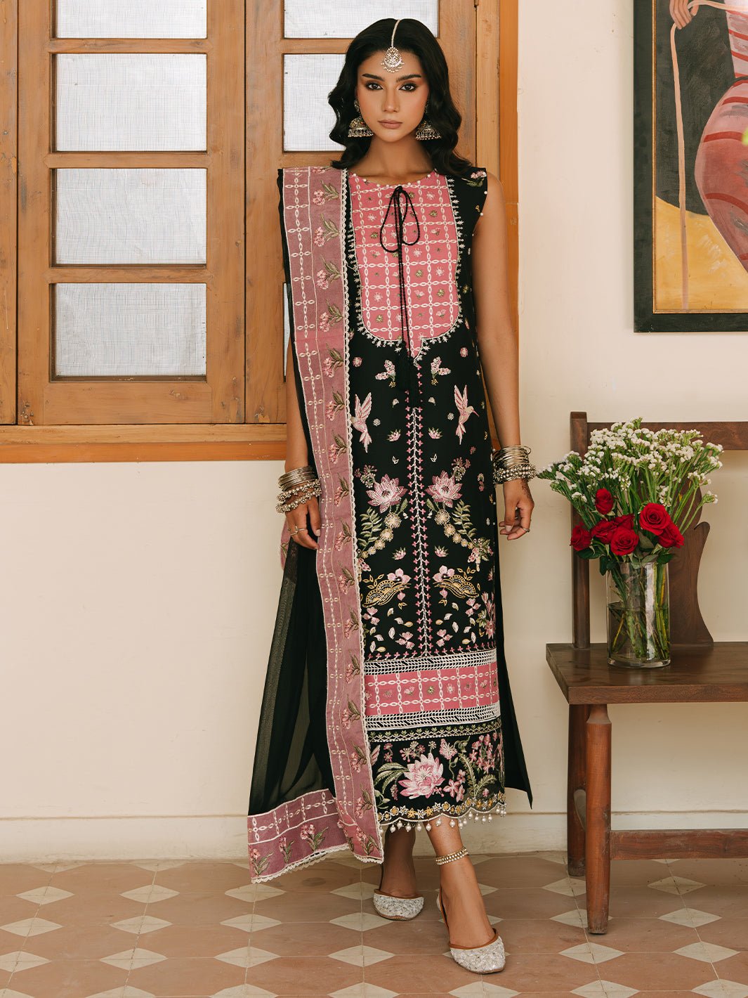 Mahnur | Shanaya Luxury Lawn 25 | Zarina-Brand:Mahnur-Type:Ladies Clothes-Black-Lawn-House of Maryam- Buy in UK, USA