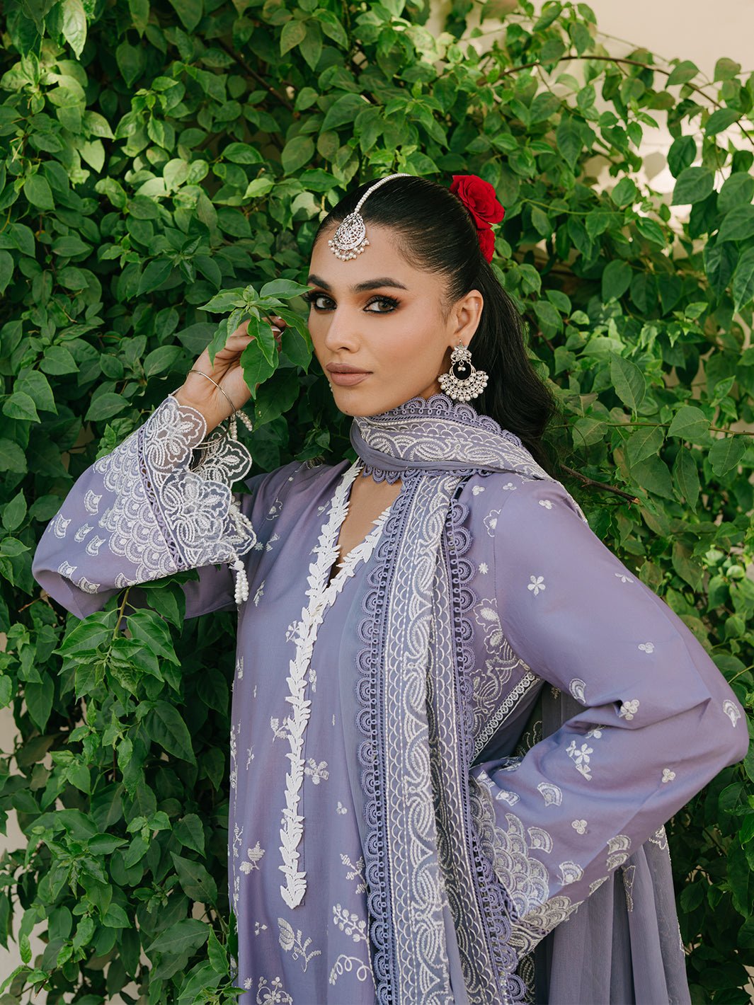 Mahnur | Shanaya Luxury Lawn 25 | Zoee-Brand:Mahnur-Type:Ladies Clothes-Lilac Gray-Lawn-House of Maryam- Buy in UK, USA