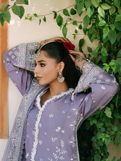 Mahnur | Shanaya Luxury Lawn 25 | Zoee-Brand:Mahnur-Type:Ladies Clothes-Lilac Gray-Lawn-House of Maryam- Buy in UK, USA