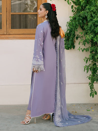Mahnur | Shanaya Luxury Lawn 25 | Zoee-Brand:Mahnur-Type:Ladies Clothes-Lilac Gray-Lawn-House of Maryam- Buy in UK, USA