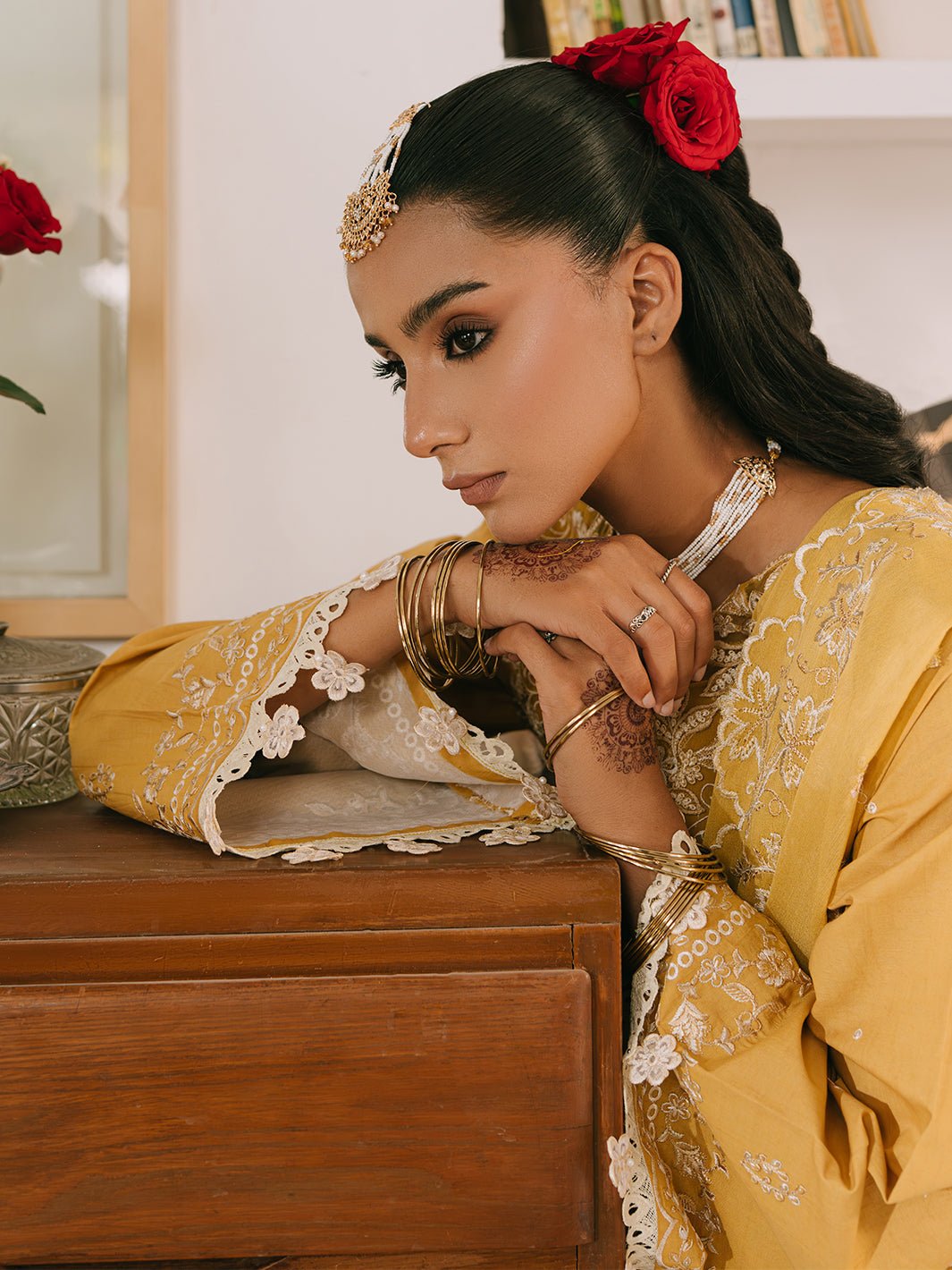Mahnur | Shanaya Luxury Lawn 25 | Zunaira-Brand:Mahnur-Type:Ladies Clothes-Saffron-Lawn-House of Maryam- Buy in UK, USA