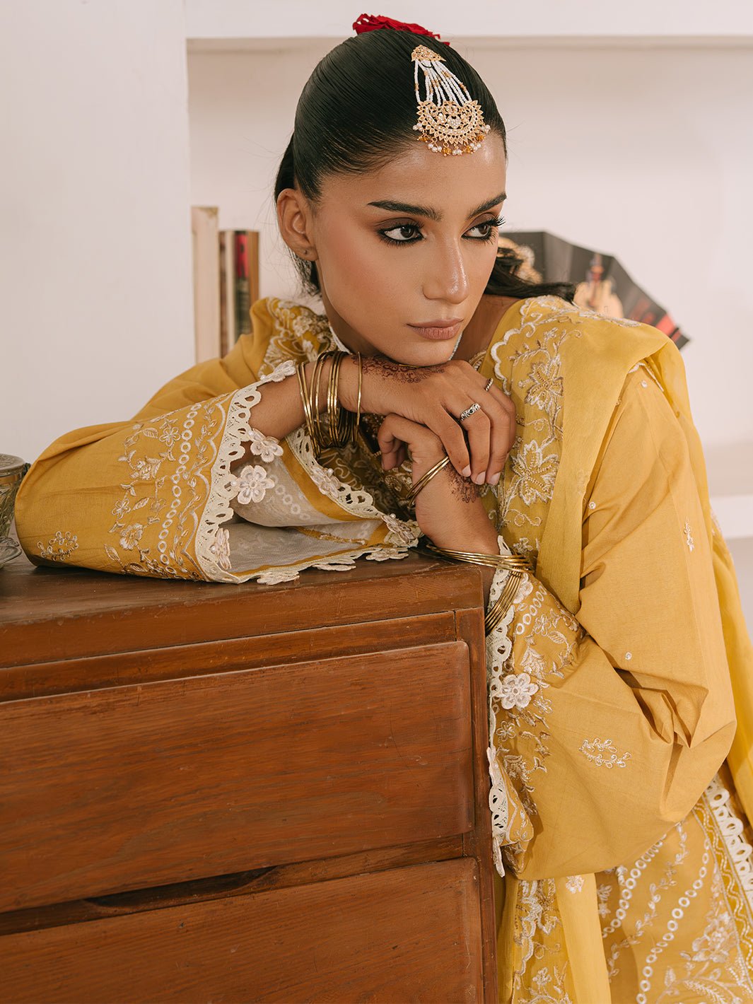 Mahnur | Shanaya Luxury Lawn 25 | Zunaira-Brand:Mahnur-Type:Ladies Clothes-Saffron-Lawn-House of Maryam- Buy in UK, USA