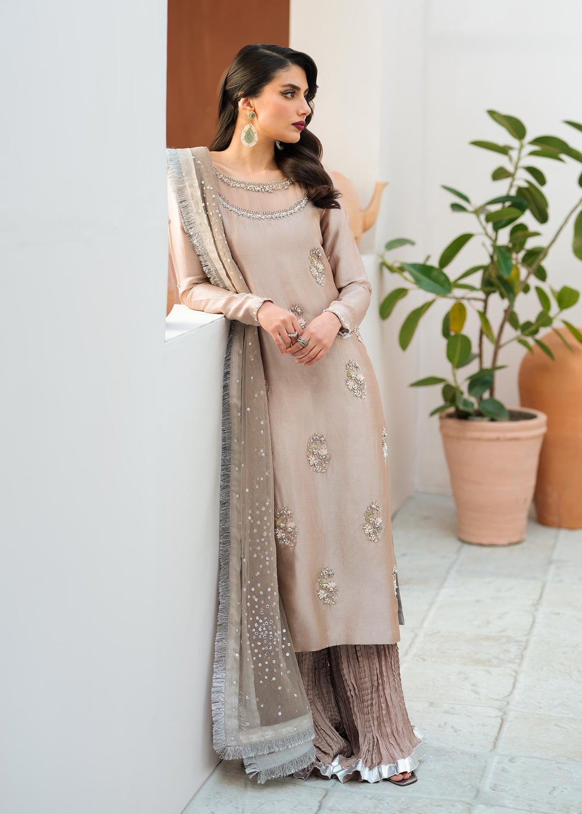 Mahum Asad | Raising The Bar | Sand -  Mahum Asad Formal - Original Designer Dress - House of Maryam