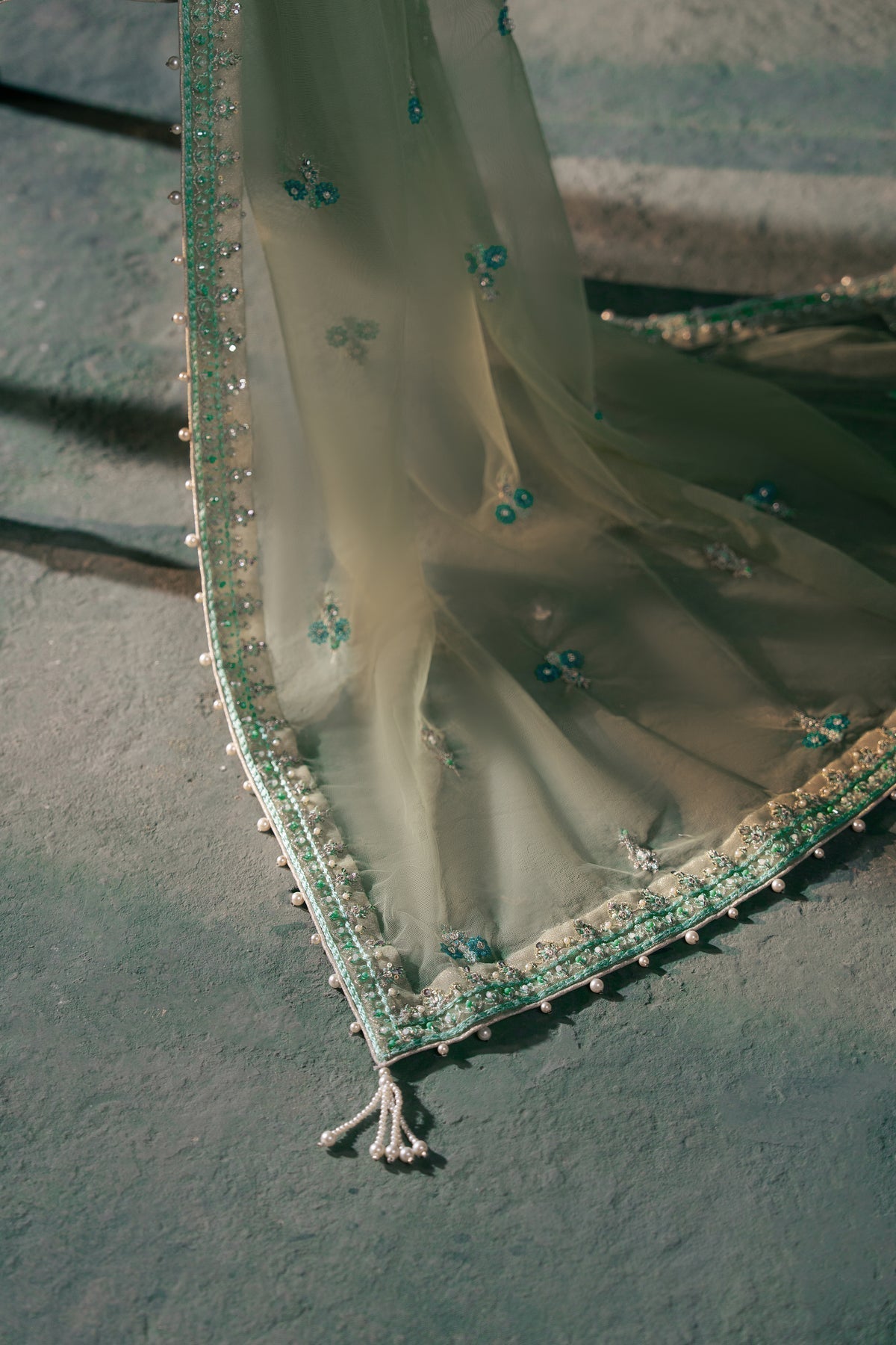 Malook | Rashq e Qamar | Feroza-Brand:Malook-Type:Ladies Clothes-Mint Green-Net-House of Maryam- Buy in UK, USA