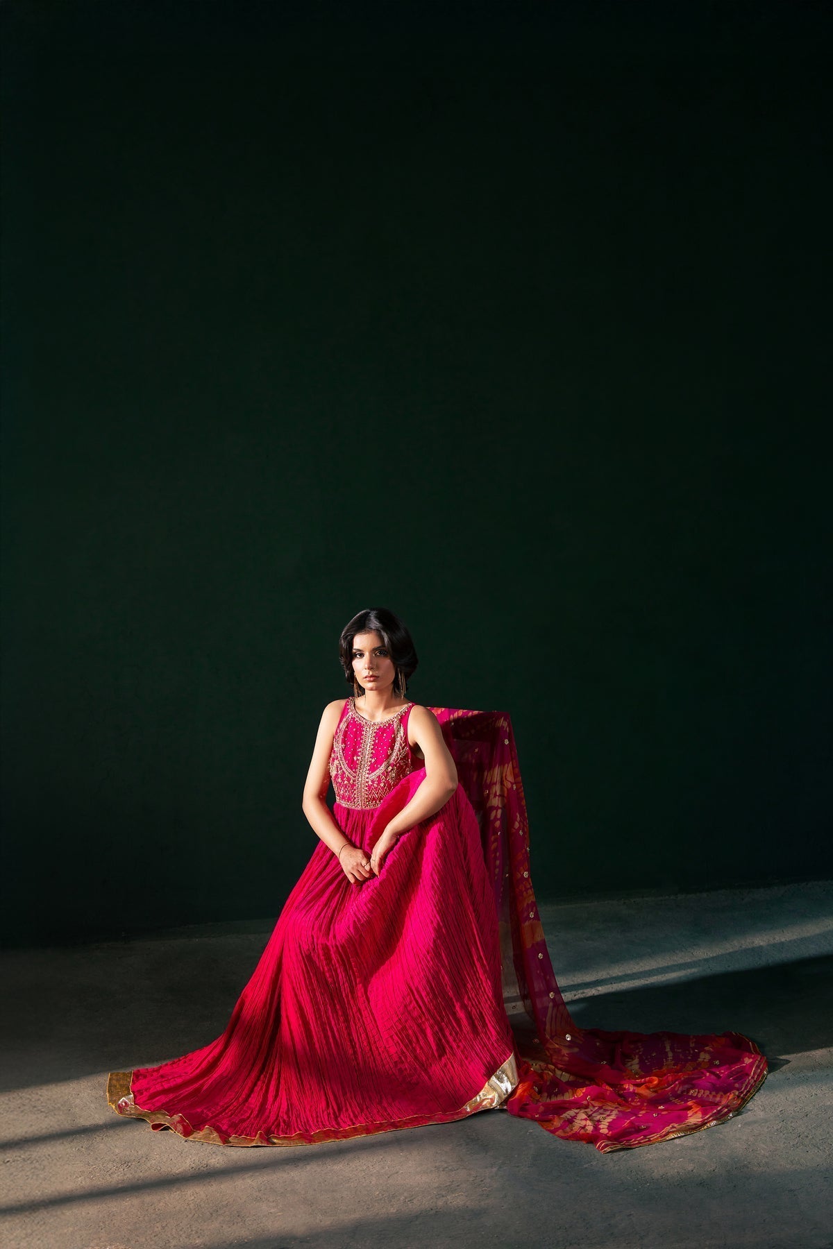 Malook | Rashq e Qamar | Jahanara-Brand:Malook-Type:Luxury-Hot Pink-Raw Silk-House of Maryam- Buy in UK, USA