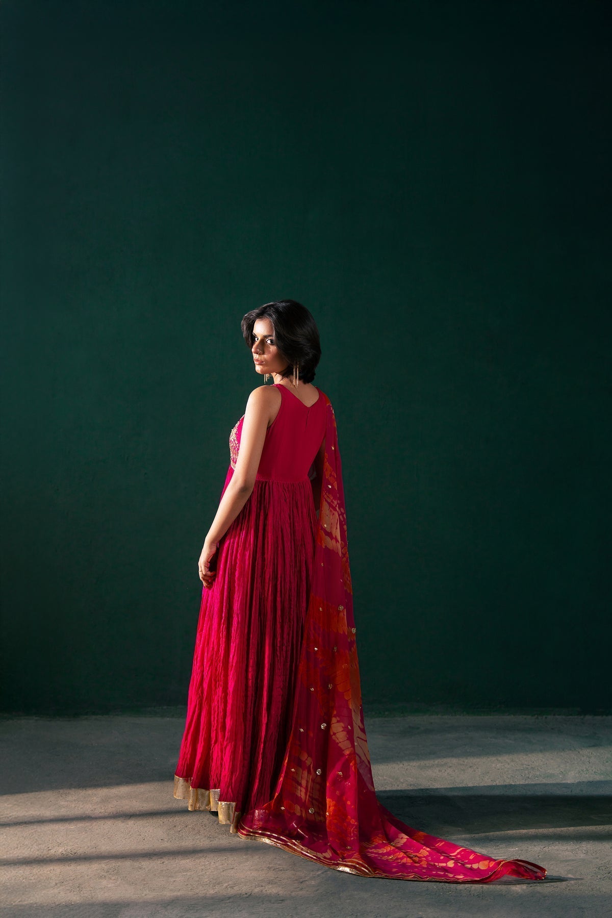 Malook | Rashq e Qamar | Jahanara-Brand:Malook-Type:Luxury-Hot Pink-Raw Silk-House of Maryam- Buy in UK, USA