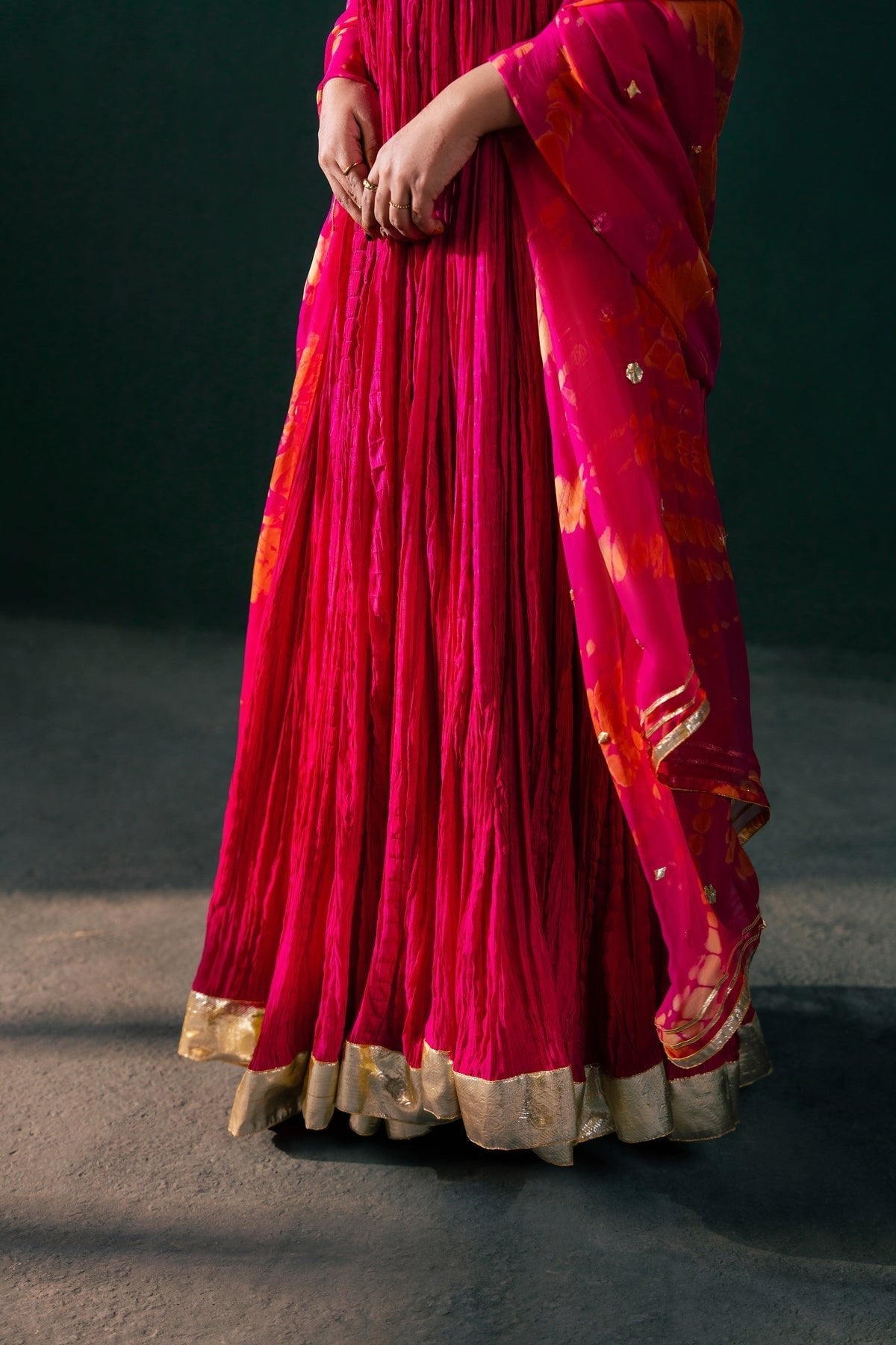 Malook | Rashq e Qamar | Jahanara-Brand:Malook-Type:Luxury-Hot Pink-Raw Silk-House of Maryam- Buy in UK, USA