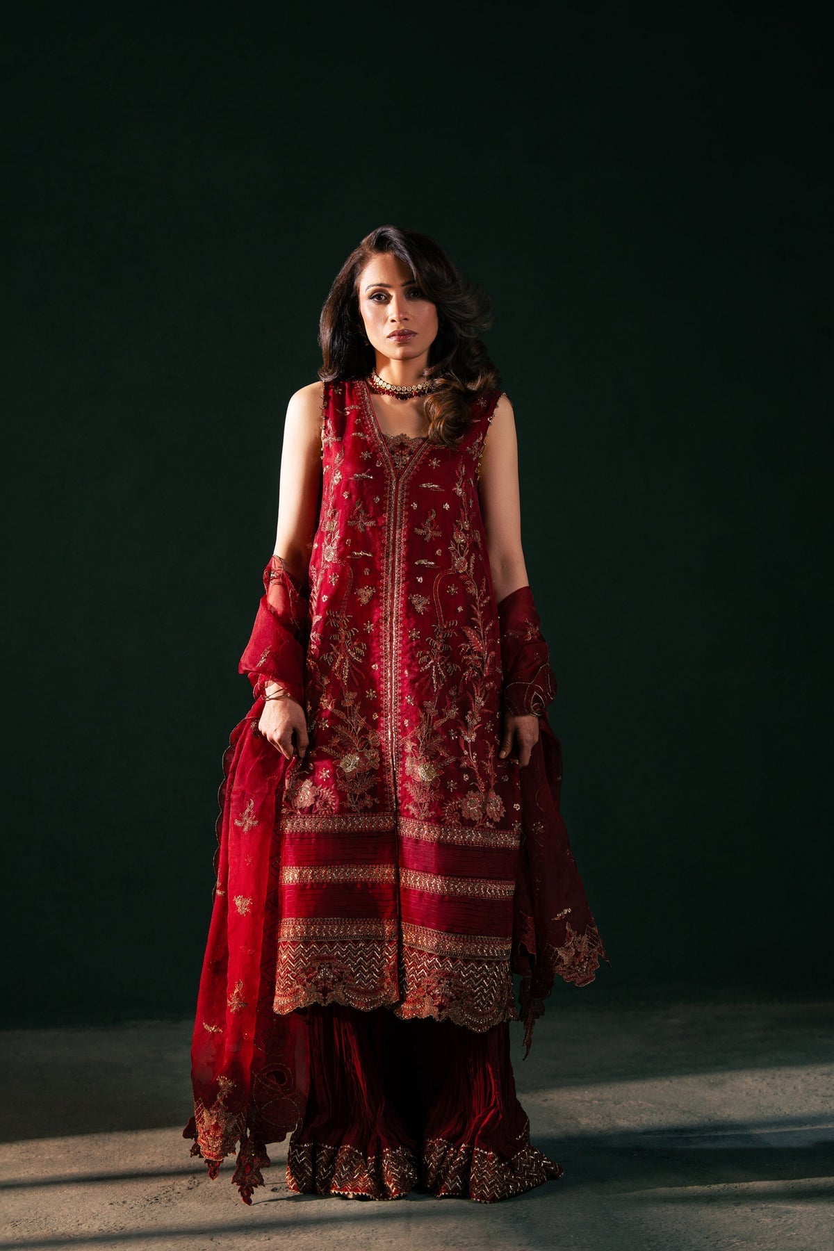 Malook | Rashq e Qamar | Serena-Brand:Malook-Type:Ladies Clothes-Maroon-Organza-House of Maryam- Buy in UK, USA