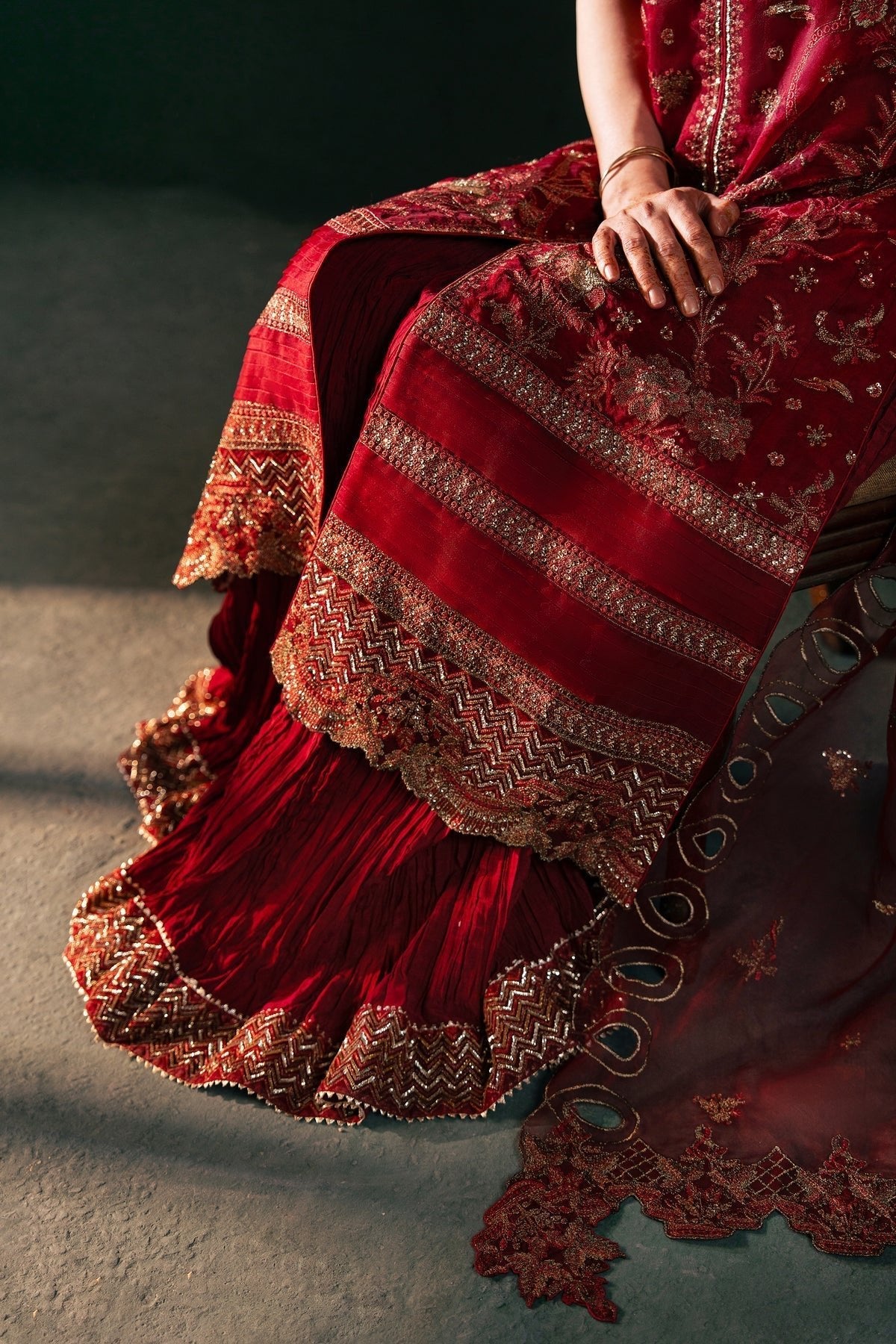 Malook | Rashq e Qamar | Serena-Brand:Malook-Type:Ladies Clothes-Maroon-Organza-House of Maryam- Buy in UK, USA