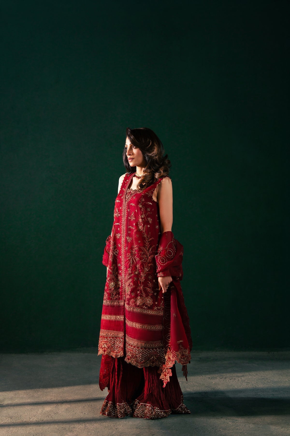 Malook | Rashq e Qamar | Serena-Brand:Malook-Type:Ladies Clothes-Maroon-Organza-House of Maryam- Buy in UK, USA