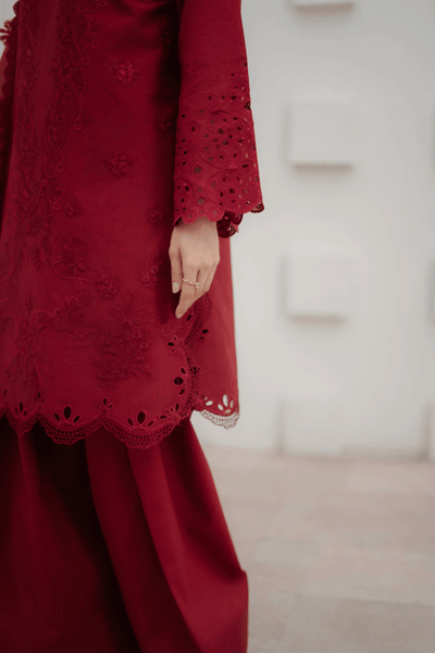 Manara | Eid Pret Collection 26 |CRIMSON-Brand:Manara-Type:Ladies Clothes-Blood Red - House of Maryam- Buy in UK, USA
