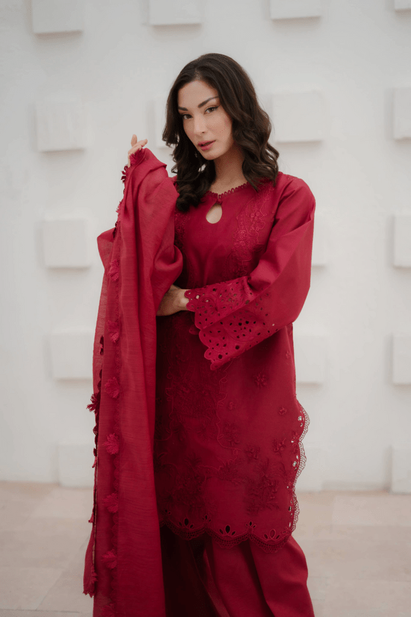 Manara | Eid Pret Collection 26 |CRIMSON-Brand:Manara-Type:Ladies Clothes-Blood Red - House of Maryam- Buy in UK, USA
