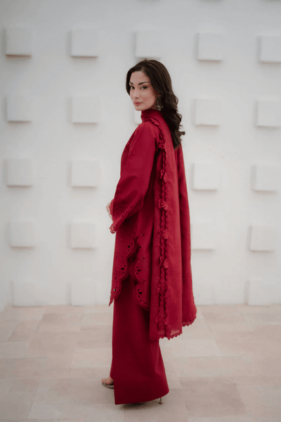 Manara | Eid Pret Collection 26 |CRIMSON-Brand:Manara-Type:Ladies Clothes-Blood Red - House of Maryam- Buy in UK, USA