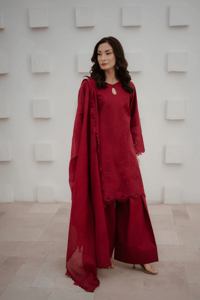 Manara | Eid Pret Collection 26 |CRIMSON-Brand:Manara-Type:Ladies Clothes-Blood Red - House of Maryam- Buy in UK, USA