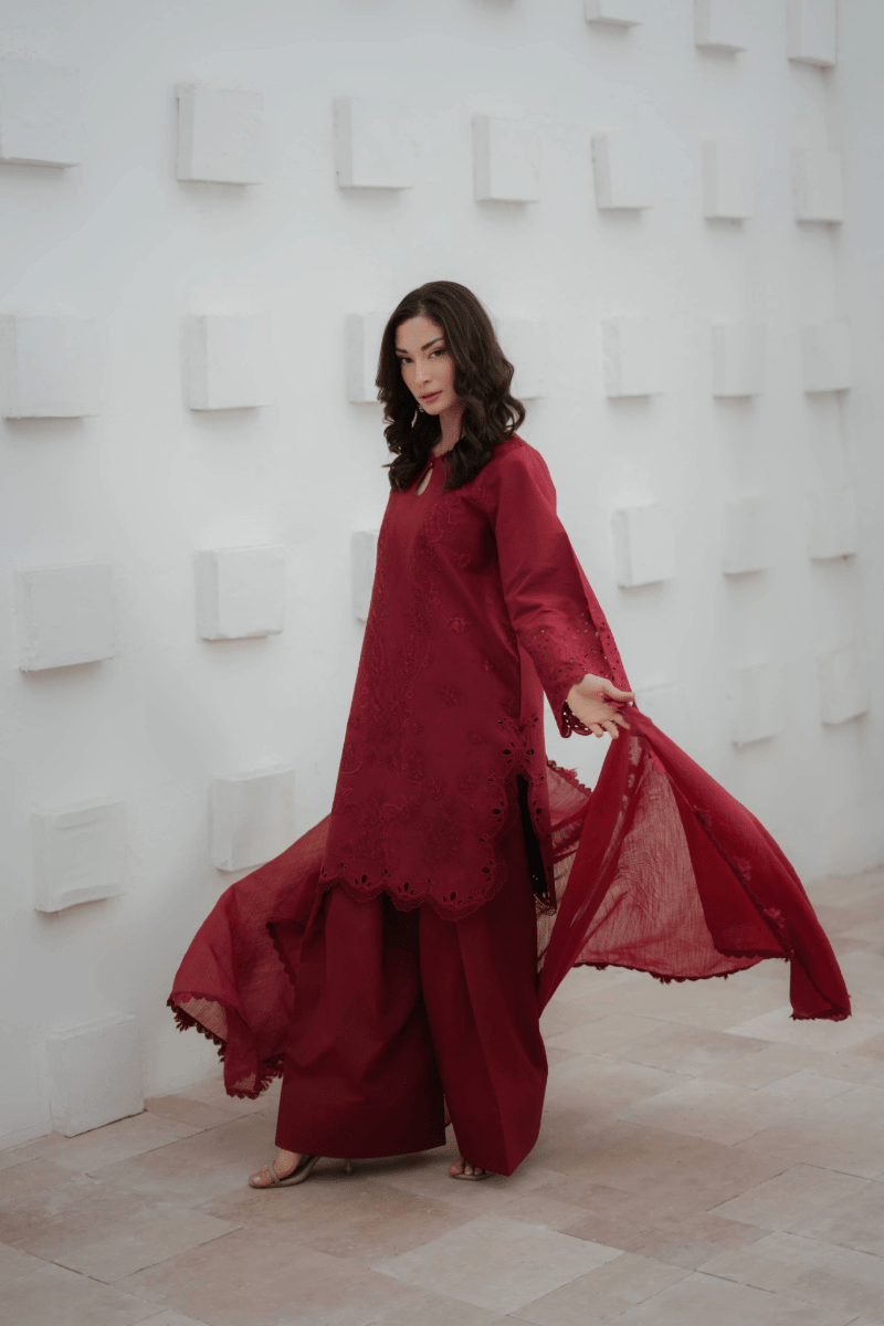 Manara | Eid Pret Collection 26 |CRIMSON-Brand:Manara-Type:Ladies Clothes-Blood Red - House of Maryam- Buy in UK, USA