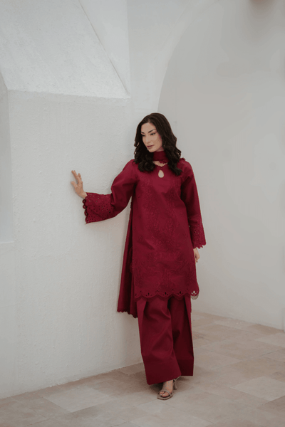 Manara | Eid Pret Collection 26 |CRIMSON-Brand:Manara-Type:Ladies Clothes-Blood Red - House of Maryam- Buy in UK, USA