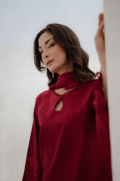 Manara | Eid Pret Collection 26 |CRIMSON-Brand:Manara-Type:Ladies Clothes-Blood Red - House of Maryam- Buy in UK, USA