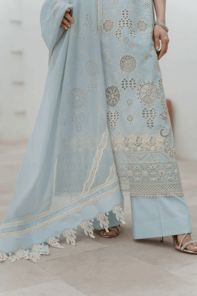 Manara | Eid Pret Collection 26 | DAFFODIL-Brand:Manara-Type:Ladies Clothes-Sky Blue-Schiffli-House of Maryam- Buy in UK, USA