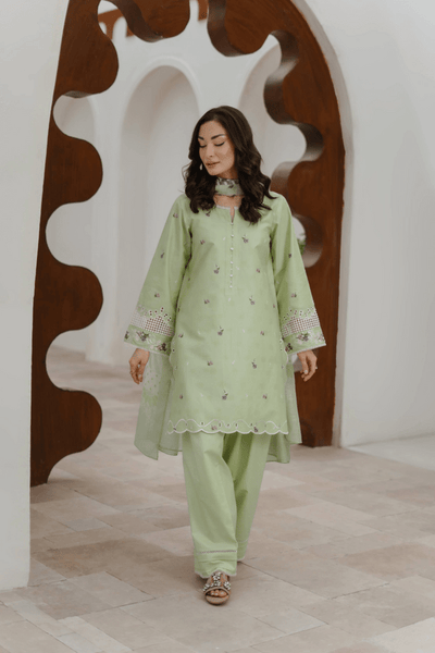 Manara | Eid Pret Collection 26 | GARDENIA-Brand:Manara-Type:Ladies Clothes-Mint Gray-Lawn-House of Maryam- Buy in UK, USA