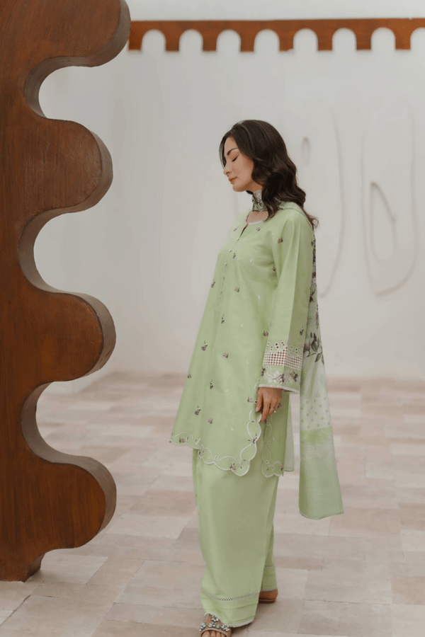 Manara | Eid Pret Collection 26 | GARDENIA-Brand:Manara-Type:Ladies Clothes-Mint Gray-Lawn-House of Maryam- Buy in UK, USA
