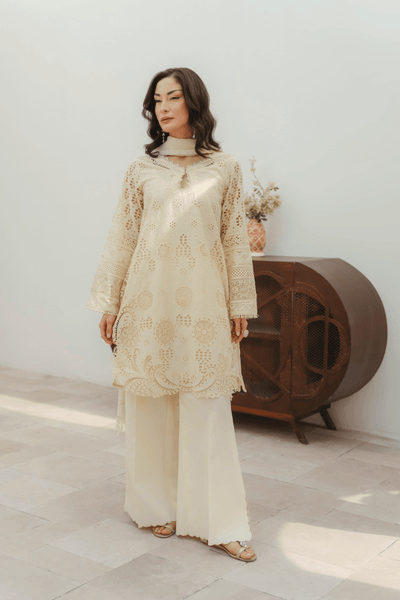 Manara | Eid Pret Collection 26 | JASMINE-Brand:Manara-Type:Ladies Clothes-Ivory-Schiffli-House of Maryam- Buy in UK, USA