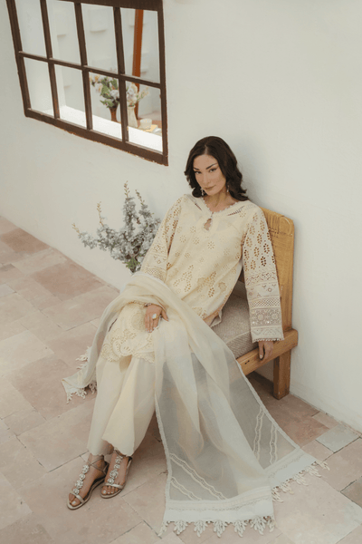 Manara | Eid Pret Collection 26 | JASMINE-Brand:Manara-Type:Ladies Clothes-Ivory-Schiffli-House of Maryam- Buy in UK, USA
