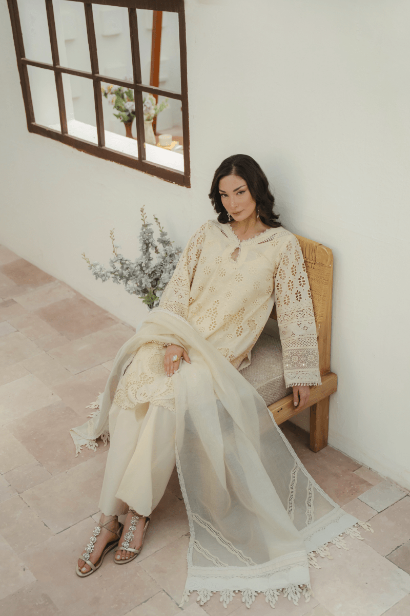 Manara | Eid Pret Collection 26 | JASMINE-Brand:Manara-Type:Ladies Clothes-Ivory-Schiffli-House of Maryam- Buy in UK, USA