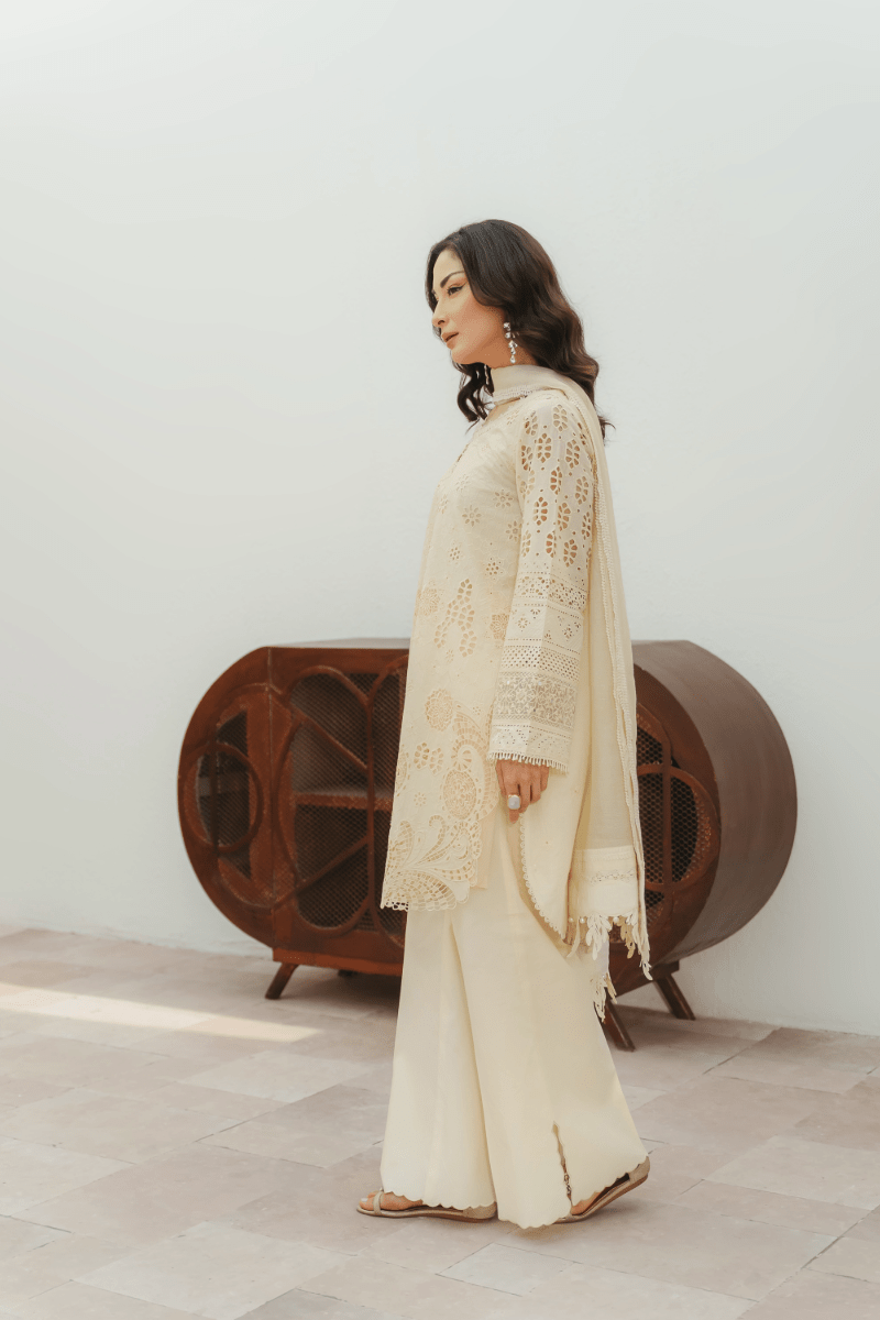 Manara | Eid Pret Collection 26 | JASMINE-Brand:Manara-Type:Ladies Clothes-Ivory-Schiffli-House of Maryam- Buy in UK, USA