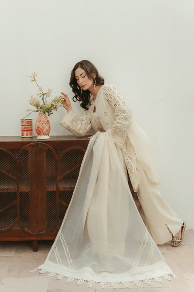 Manara | Eid Pret Collection 26 | JASMINE-Brand:Manara-Type:Ladies Clothes-Ivory-Schiffli-House of Maryam- Buy in UK, USA