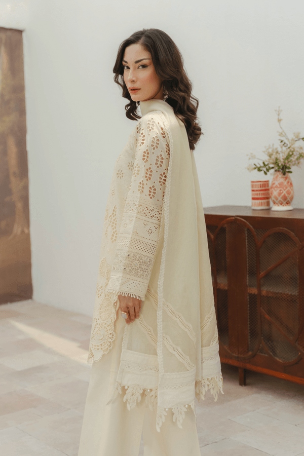 Manara | Eid Pret Collection 26 | JASMINE-Brand:Manara-Type:Ladies Clothes-Ivory-Schiffli-House of Maryam- Buy in UK, USA