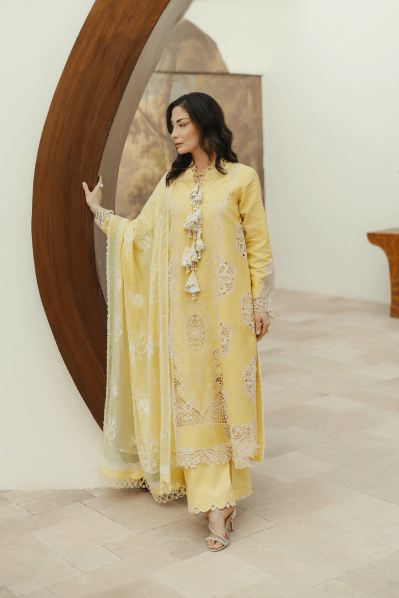 Manara | Eid Pret Collection 26 | LILLY-Brand:Manara-Type:Ladies Clothes-Maize Yellow-Lawn-House of Maryam- Buy in UK, USA