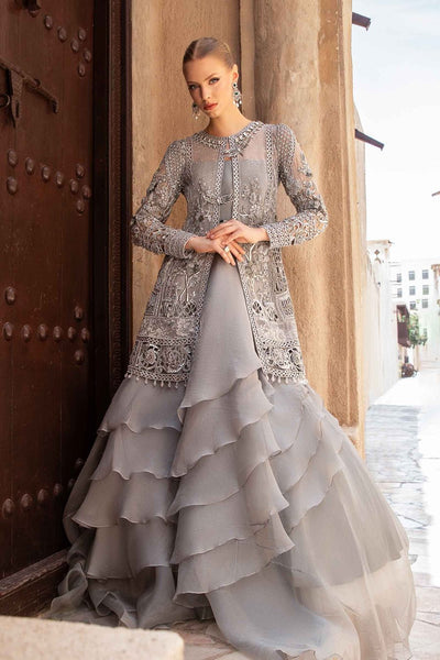 Maria B | Bridal Formals | Alora-Brand:Maria B-Type:Ladies Clothes-Gray-Pure Organza-House of Maryam- Buy in UK, USA