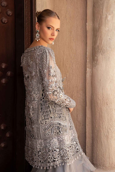 Maria B | Bridal Formals | Alora-Brand:Maria B-Type:Ladies Clothes-Gray-Pure Organza-House of Maryam- Buy in UK, USA