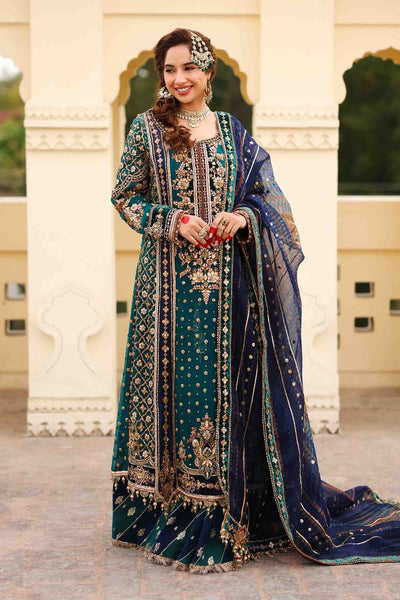 Maria B | Bridal Formals | Begum Jahanara-Brand:Maria B-Type:Ladies Clothes-Sea Green-Pure Organza-House of Maryam- Buy in UK, USA