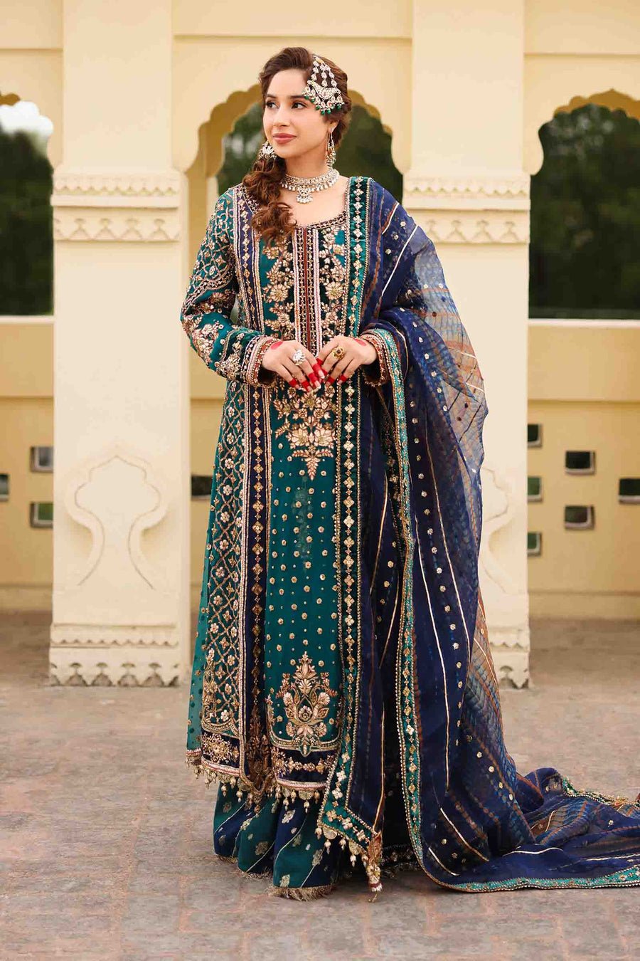 Maria B | Bridal Formals | Begum Jahanara-Brand:Maria B-Type:Ladies Clothes-Sea Green-Pure Organza-House of Maryam- Buy in UK, USA