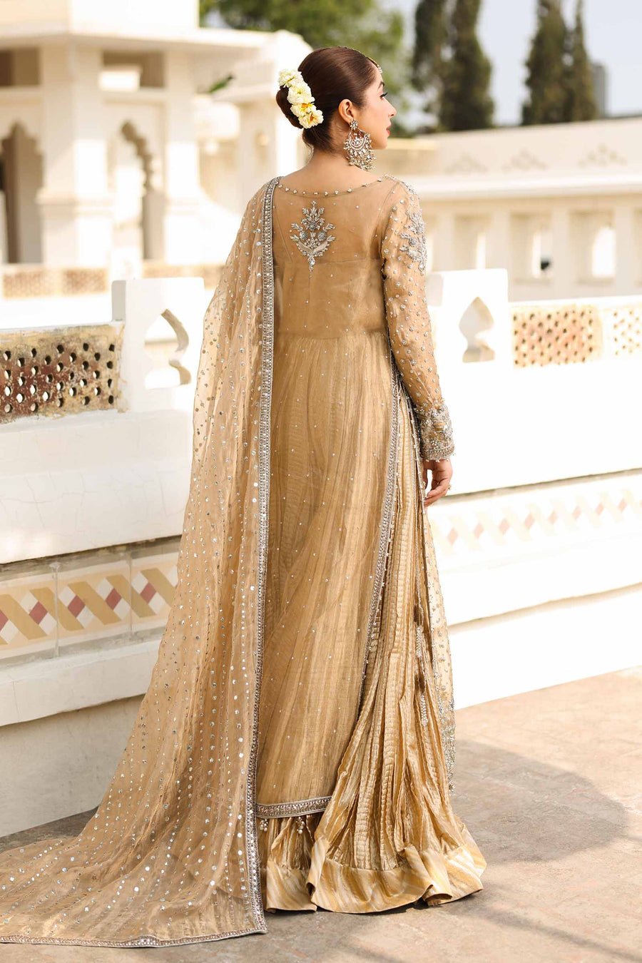Maria B | Bridal Formals | Bibi Sultana-Brand:Maria B-Type:Ladies Clothes-Gold-Pure Tissue-House of Maryam- Buy in UK, USA
