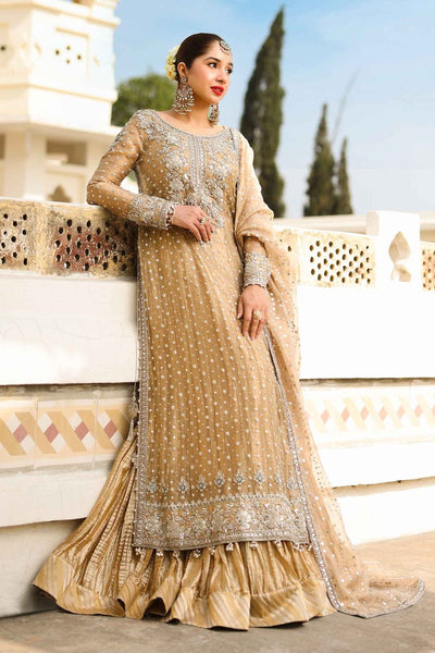 Maria B | Bridal Formals | Bibi Sultana-Brand:Maria B-Type:Ladies Clothes-Gold-Pure Tissue-House of Maryam- Buy in UK, USA