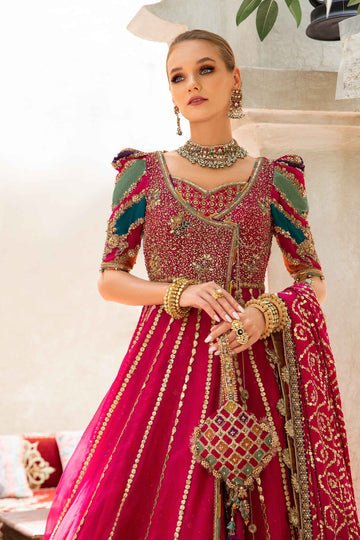 Maria B | Bridal Formals | Elfesya-Brand:Maria B-Type:Ladies Clothes-Hot Pink-Pure Organza-House of Maryam- Buy in UK, USA