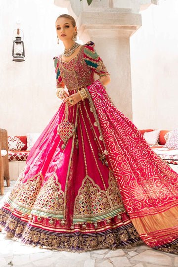 Maria B | Bridal Formals | Elfesya-Brand:Maria B-Type:Ladies Clothes-Hot Pink-Pure Organza-House of Maryam- Buy in UK, USA