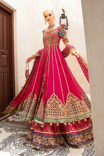 Maria B | Bridal Formals | Elfesya-Brand:Maria B-Type:Ladies Clothes-Hot Pink-Pure Organza-House of Maryam- Buy in UK, USA