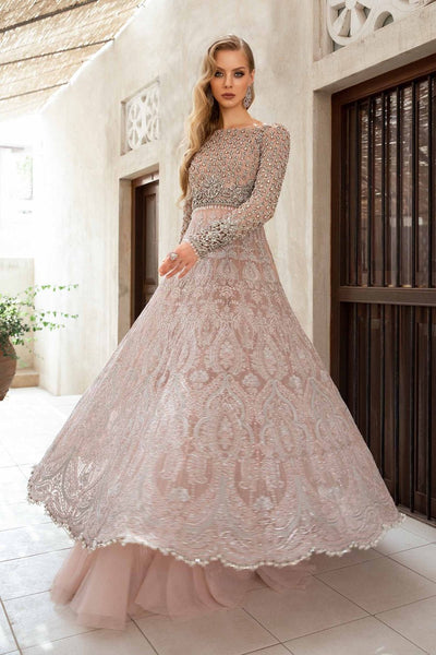 Maria B | Bridal Formals | Elle-Brand:Maria B-Type:Ladies Clothes-Pinkish Gray-Chiffon-House of Maryam- Buy in UK, USA