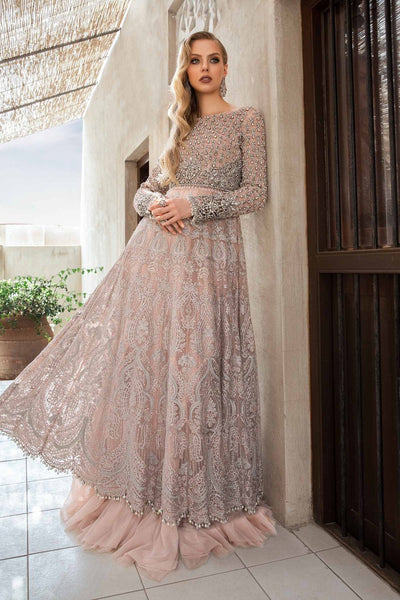 Maria B | Bridal Formals | Elle-Brand:Maria B-Type:Ladies Clothes-Pinkish Gray-Chiffon-House of Maryam- Buy in UK, USA