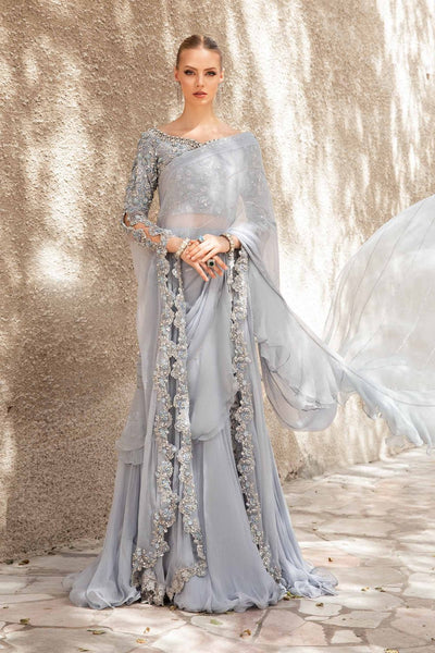 Maria B | Bridal Formals | Freya-Brand:Maria B-Type:Ladies Clothes-Gray-Pure Chiffon-House of Maryam- Buy in UK, USA