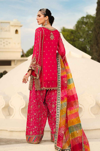 Maria B | Bridal Formals | Hur-ul-Nisa-Brand:Maria B-Type:Ladies Clothes-Hot Pink-Pure Organza-House of Maryam- Buy in UK, USA