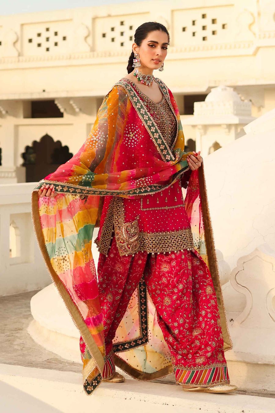 Maria B | Bridal Formals | Hur-ul-Nisa-Brand:Maria B-Type:Ladies Clothes-Hot Pink-Pure Organza-House of Maryam- Buy in UK, USA