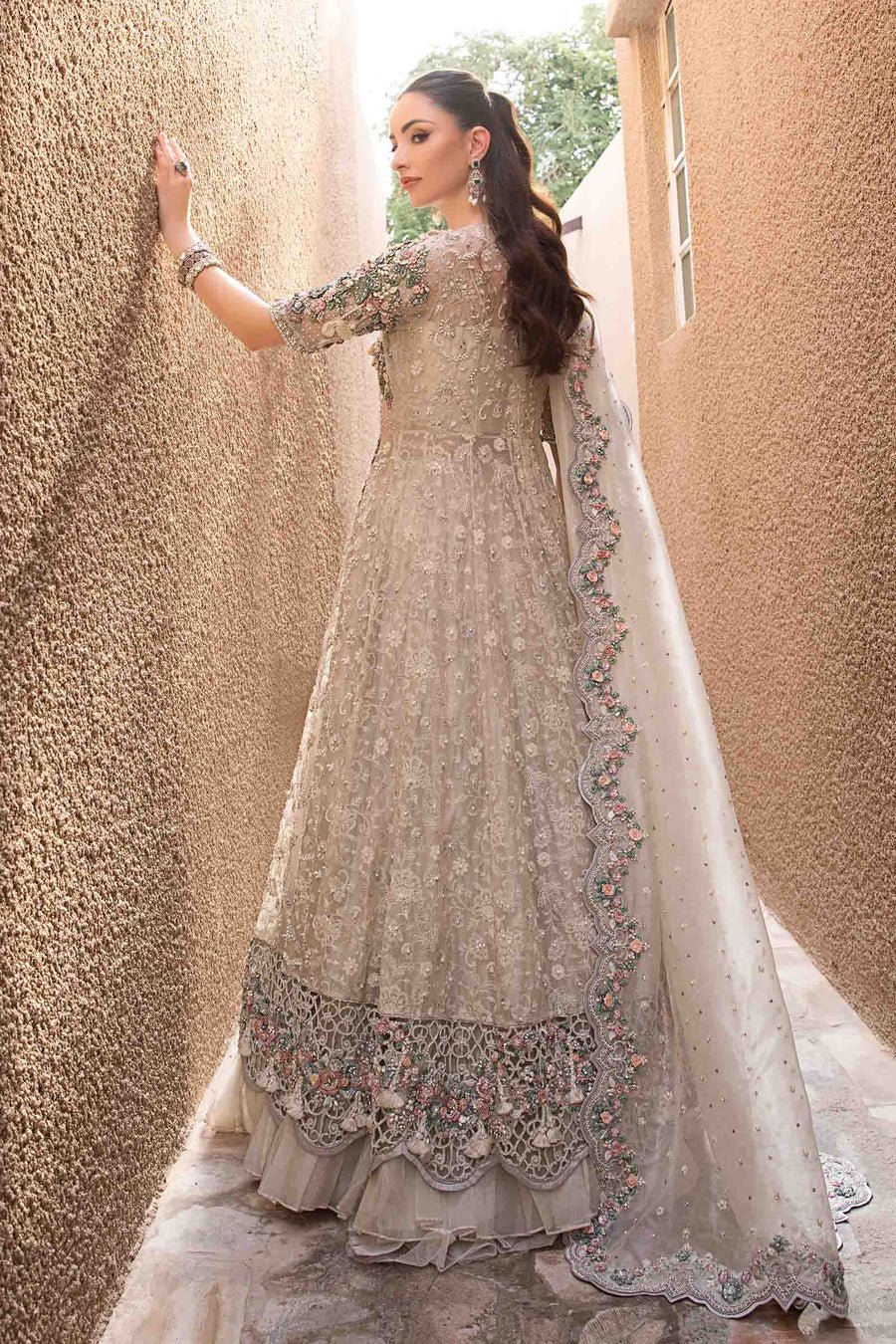 Maria B | Bridal Formals | Irem-Brand:Maria B-Type:Ladies Clothes-Coffee-Organza-House of Maryam- Buy in UK, USA