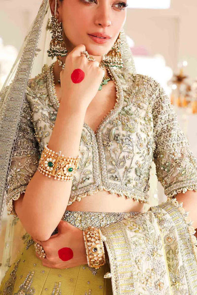 Maria B | Bridal Formals | Malika Jahan-Brand:Maria B-Type:Ladies Clothes-Lime Yellow-Poly Net-House of Maryam- Buy in UK, USA
