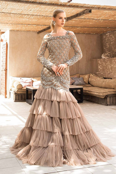 Maria B | Bridal Formals | Milan-Brand:Maria B-Type:Ladies Clothes-Nude Peach-Net-House of Maryam- Buy in UK, USA